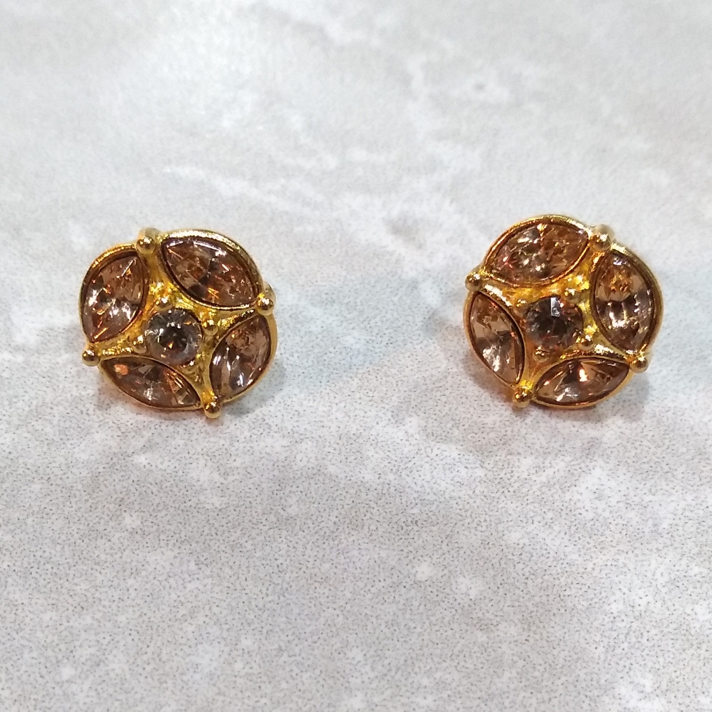 2028 Champagne Color Rhinestone Earrings 10$